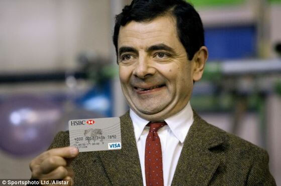 Mr.Bean con tarjeta de crédito.